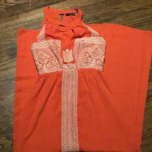 Thml orange and white maxi dress size small
